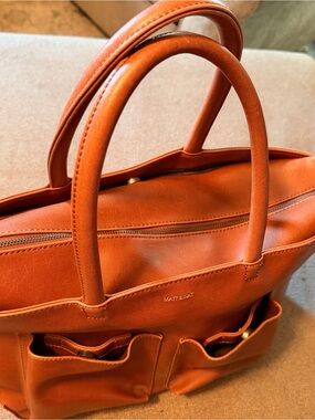 Matt & Nat Tan Leather Diaper Bag